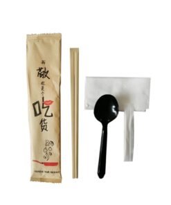 Customized Disposable Tableware Set Hotel Catering Takeaway Disposable Chopsticks Four-piece Tableware Package Customized-Color:Here's To You. You're A Foodie.
