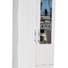 ALWASIT HOME 2 Door Wooden Wardrobe Cabinet Cupboard Engineered Wood Modern Stylish Heavy Duty With Mirror Color White