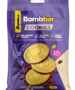 BOMBBAR Protein Cookies Chocolate Gluten Free, High Fiber and No Sugar Added 100g