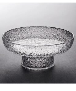 Qiccijoo Glass Fruit Bowl Fruit Basket for Kitchen Counter Clear Salad Bowl Decorative Pedestal Bowl for Table Decor Serving Bowl for Fruit Snacks Candy