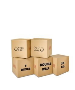 Noon East 5-Pack Medium Double Wall 100% Recyclable Corrugated Cardboard Moving Boxes with 25 KG Capacity, 45 x 45 x 45 cm Brown Carton for Packaging, Shipping and Storage, 5 ply