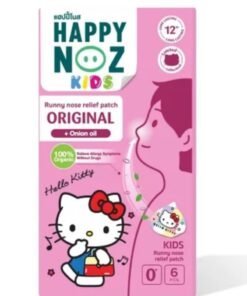Happy Noz Kids Hello Kitty Organic Onion Patch – Runny Nose Relief Stickers with Lavender & Peppermint Oils (6 Pcs)