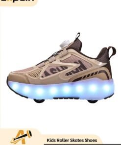Axpeih Kids Roller Skates Shoes, 4 Wheels LED Light Up Rechargeable Sneakers, Multifunction Roller Skating Shoes for Boys Girls, Birthday & Holiday Gift