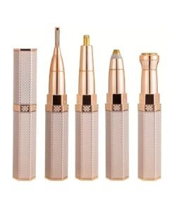 4in1 Full Body Epilator And Shaver For Women, Rechargeable Painless Removal, Eyebrow, Nose ,Body Hair Electric Trimmer With Adjustable Speed, LED Light, Rosegolden