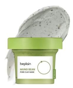 beplain Mung Bean Pore Clay mask 120ml, Wash Off Mask for Blackhead and Whitehead Care, Gently Exfoliate and Tighten Pores