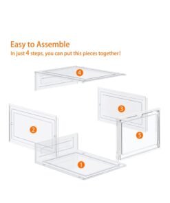 Arabest Shoe Boxes Acrylic Shoe Boxes Clear Hard Plastic Shoe Storage Boxes Shoe Boxes Clear Plastic Stackable Size 13 Shoe Boxes with Lids Clear 6pc - Image 3