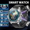 RollsTimi  Men's Smart Bluetooth Watch with Wireless Earbuds, IP67 Daily Waterproof, 400mAh Large-Capacity Battery, Sports and Sleep Monitoring, Bluetooth Call Answering/Making, RT T95