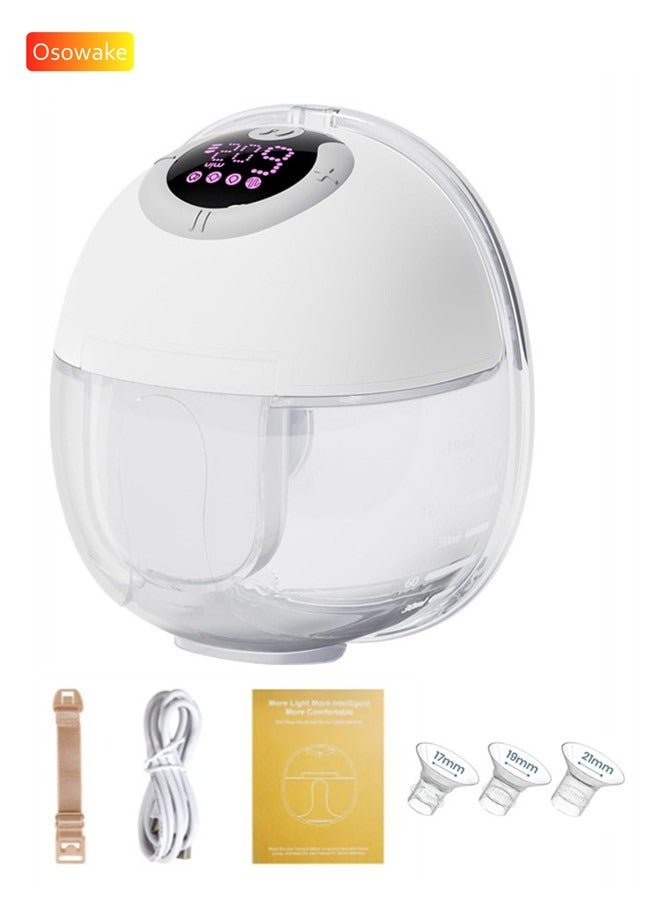 Osowake Wearable Breast Pump for Breastfeeding, S32 Electric Portable Hands Free Breast Pump with 4 Modes & 9 Levels, Leak-Proof & Low Noise, LCD Display,with 17/19/21mm Flange