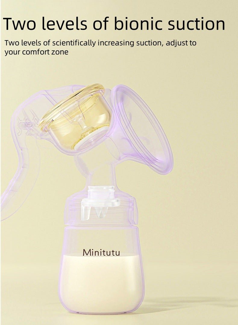 Minitutu Manual breastfeeding breast pump small portable nano antibacterial milk collector multifunctional milk bottle massage lactation - Image 3