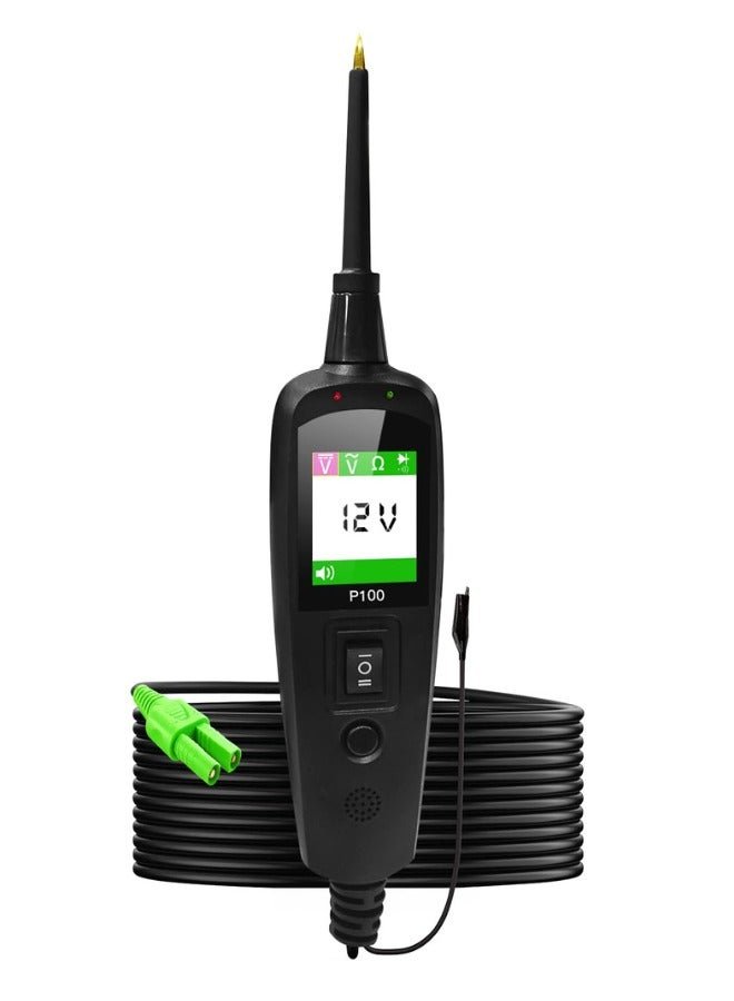 JDiag P100 Automotive Circuit Tester 12V 24V Power Circuit Probe Tester Car Electrical Test Tool Kit AC DC Digital Voltage Tester Auto Diagnostic Kit 10M