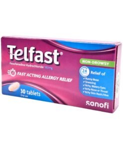 Telfast 180mg Tablets (Fast & Long-Lasting Allergy Relief, 30 Tabs)