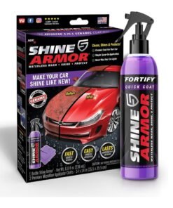 Shine Armor Fortify Quick Coat Ceramic Coating - Car Wax Spray - Waterless Car Wash & Wax - Hydrophobic Top Coat Polish & Polymer Paint Sealant Protection