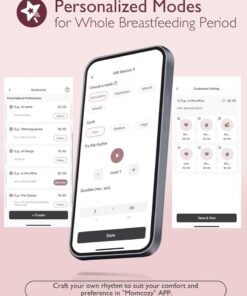 Momcozy M9 Breast Pump Hands-Free Mobile Flow, App Discreet Control with Personalized Multi-Modes and 15 Levels, Independent Breastmilk Storage, Wearable M9 Breast Pump 24mm - Image 4