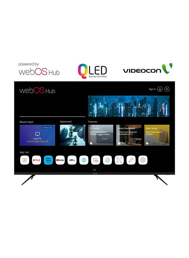 VIDEOCON 70-Inch Edgeless QLED 4K UHD Smart TV, WebOS Hub, A+ Grade Panel, Magic Remote, Dolby Audio, Bluetooth Connectivity - E70QLWO1100 Black