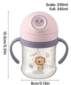 Super ZYouth 2PCS Baby Sippy Cups with Straw, Baby Water Bottle, Training Cup with Handles for Toddlers, Boys and Girls