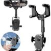 XVersion Car phone holder 360° Rotatable & Retractable Rearview Mirror Car Phone Holder | Universal Adjustable Mobile Mount for All Smartphones – Secure & Easy Installation