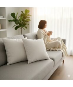 Harmony Home Luxury Cushion Filler, Decorative Pillow Inserts (Pack of 2, White) - Square Indoor Bed and Couch Pillows - Hollowfibre Cushion Fillers (Pack of 2, 55 x 55 cm)