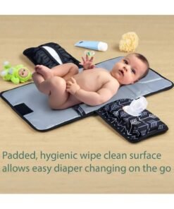 unikbebe Foldable Baby Diaper Changing Bag with Waterproof Mat, Portable Stroller Organizer with Cushion and Storage, Easy Clean Travel Diaper Pad with Pillow, Multifunctional Nappy Kit for Infants and Toddlers