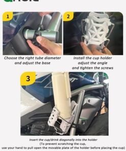 GROIC 2Pcs Bike Water Bottle Holder, Adjusting Cup Holder for Motorcycle, Automatic Clamp Design, Rotatable Cup Mount for Handlebar and Frame, Auto-Tightening Bicycle Drink - Image 5
