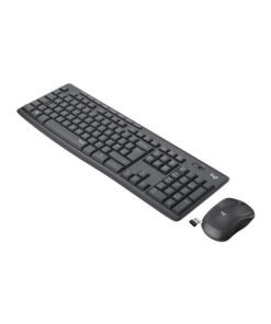 Logitech MK295 Silent Wireless Keyboard and Mouse Combo, 10m Wifi Range, 2.4GHz Wireless, Nano USB Receiver, Silent Touch Technology,English-Arabic Layout Black