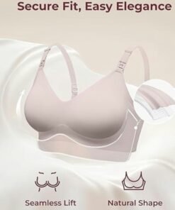 Momcozy Nursing Bras for Breastfeeding, YN21 Seamless Ultra Comfort Maternity Bra, Natural Shape, Pregnancy Sleep Bralette