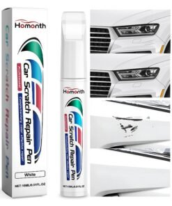 Homonth Touch Up Paint For Cars, Automotive Paint, 2 in 1 Car Touch Up Paint Erase Car Scratches Pen For Vehicles, Quick And Easy To Repair Universal Car Paint (White)