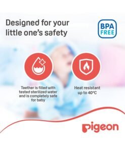 Alternative view of pigeon Cooling Teether for Babies, Easy-Grip Handle, Soothes Gums, Silicone, Blue - 4 Months+