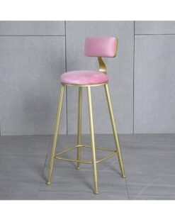 Bar Stool, Bar Chair,1 Pcs High Bar Chair with Metal Frame Chair Footrest High Stool with Backs, Metal Legs Heavy Duty Barstools with High Upholstered