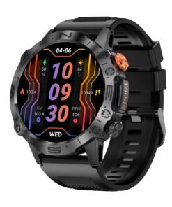 ArmFit Dome Smartwatch For Men, AMOLED Always On Display Bluetooth Calling Waterproof Fitness Watches Compatible With Android iOS Black
