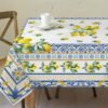 HOMESTAR Lemon Tablecloth 60x84 Inch Rectangle - Italian Summer Decor for Home - Water Resistant Mediterranean Blue Bridal Summer Table Cloth Rectangle for Party,Table, Outdoor
