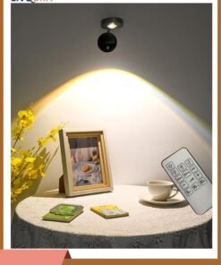 LIVQORA LED Motion Sensor Night Light, Rechargeable Smart Motion Sensor Wireless Wall Lamp - Dimmable 3 Color Spotlight with 360° Rotation for Wall Stair Kids Room Hallway Bedroom Cabinet Closet (Black)