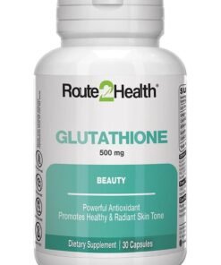 Route2Health Route 2 Health Glutathione Capsules for Whitening– 30 Capsules, Antioxidant Support for Skin Brightening – Contains 500 mg Glutathione for Skin Glow, & Immune Function.