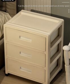 Alternative view of DUNISO 3-layers Drawer Storage Cabinet with Wheels,Toy Storage Box, Plastic Floor Storage Cabinet Drawer Storage Organizer for Clothes,Toys, Dust-proof Storage Containers Shelf Box for Living Room,Bathroom,kitchen,bedroom (35*26*44.5cm)