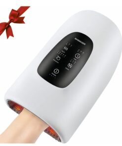 XiuWoo Touchscreen Hand Massager with Compression, Pressure Point Therapy for Arthritis, Pain Relief and Carpal Tunnel, Shiatsu Massage Machine with Heat, Cordless