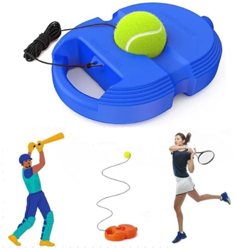silver shark Tennis Trainer (Pack of 1) Rebound Ball with String Tennis Trainer Set Self Tennis Practice Ball with String Cricket Trainer Rebound Ball with Rope Fill Sand or Water (1)