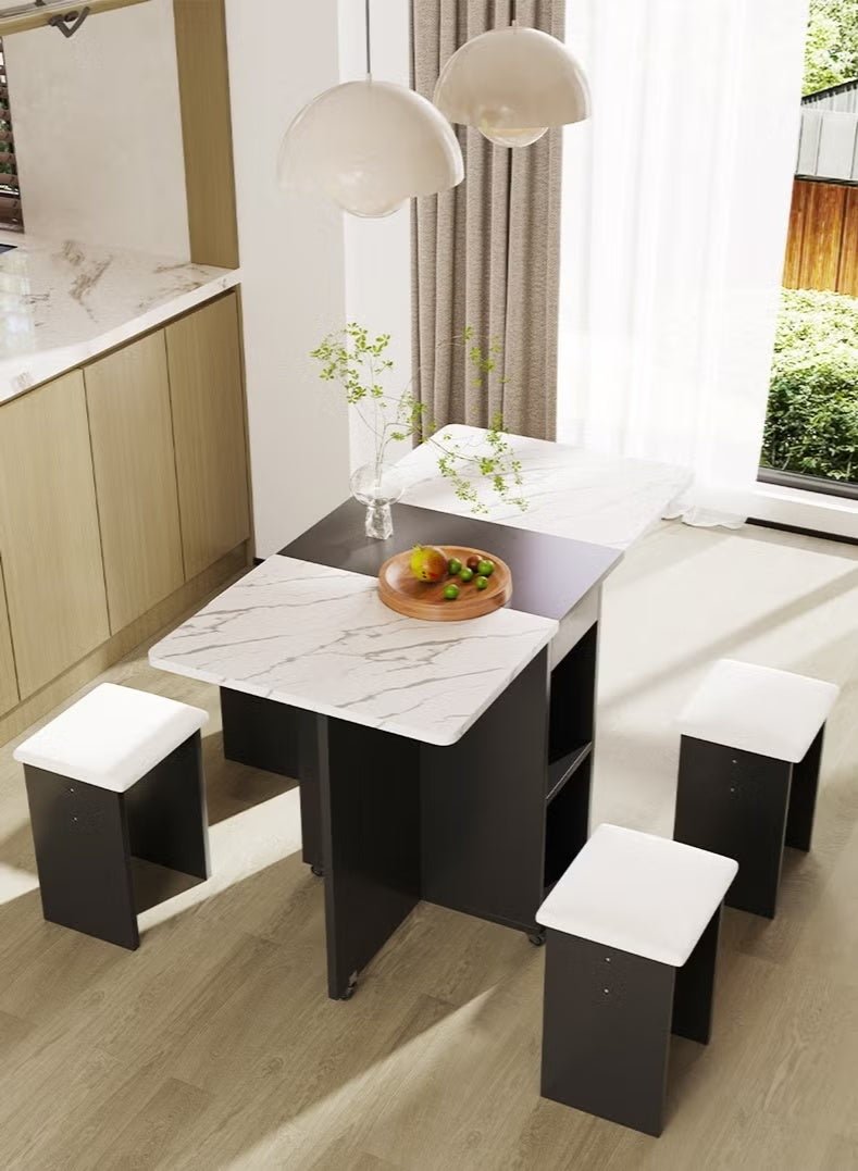 Folding Dining Table,dining table, Removable Folding Dining Table, dining table set for 4 Space Saving Dining Table for Tight Spaces With 4 chairs