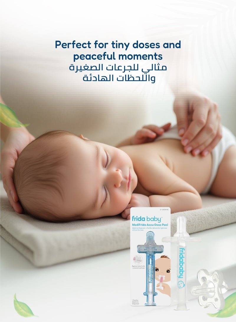fridababy Medifrida Accu-Dose Pacifier | Made in USA | No-Mess Medicine Dispenser for Babies | Spit-Up Prevention | BPA-Free | Accurate Dosing with Oral Syringe | Infant Safe - Image 3