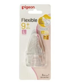 pigeon Pack Of 2 Baby Slim Neck Peristaltic Nipple S-Type (L), 9 Months +