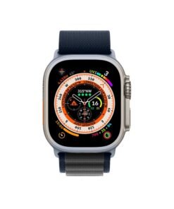 MARGOUN Watch Ultra Smartwatch With Rugged Titanium Case And Alpine Loop 49mm Fitness Tracker Precision GPS Action Button Extra Long Battery Life Alpine Loop Band Blue