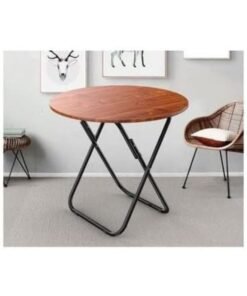 Round Foldable Wooden Table brown