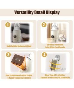 Portable Bottle Warmer, Fast Heating,Leak-Proof,Adjustable Travel Warmer with Battery, 10000mah Battery Powered, Heating Breast Milk Warmer for Travel Outdoor - Image 4