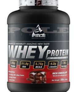 POLE NUTRITION 100% Whey Protein, 25 Grams Of Protein For Muscle Support And Recovery- Rich Chocolate, 5lbs (76 Servings)