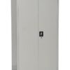 Multi Home Furniture Steel Office Cupboard with Lock – 2 Door Wardrobe Cabinet for Clothes & Files – Grey Powder Coated Metal Storage Cabinet with Adjustable Shelves for Home Office or Workspace