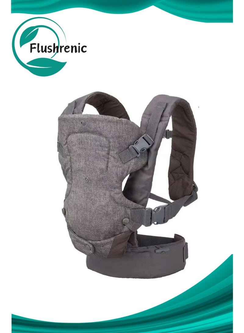 Flushrenic Four in one baby carrier - ergonomic, convertible, forward and backward baby carrier, suitable for newborns to toddlers weighing 8-32 pounds