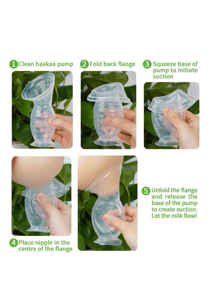 haakaa Manual Breast Pump With Suction Base 100% Food Grade Silicone Bpa Pvc And Phthalate Free 4oz/100ml