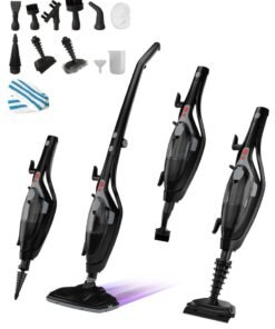 DOMESTICA Steamo 10 in 1 Steam Mop Cleaner for Home with 12 Accessories | 700W Handheld Steam Mop for Floor Cleaning with Superheated Steam, Microfiber Pad, 30 Sec Heat-Up, 350 ml Capacity, Chemical-Free, Safe for All Sealed Floors & ECO Friendly Black