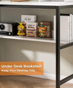 Stubborn Large Gaming Table, 180cm U Shaped desk, Texture Desktop Corner Computer Desk, U Office Desk with Storage Shelves, Gaming Desk for Office and Gaming Area - Image 3