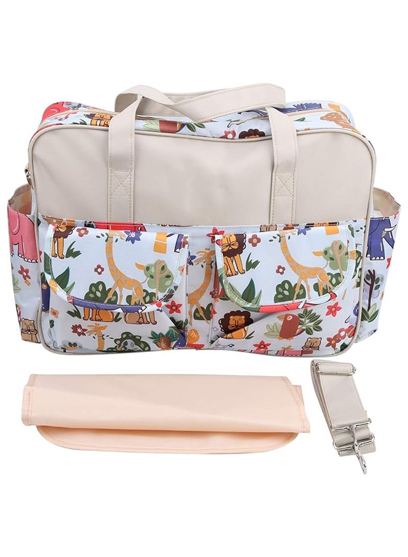 insular Multifunctional Animal Print Travel Nappy Bag With High-Quality Material