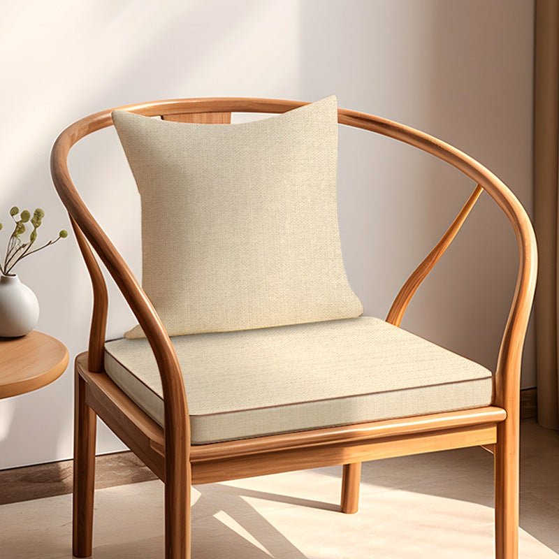 Solid Color Light Luxury New Chinese Style Sofa Sponge Seat Cushion Dining Chair Solid Wood Armchair Chair Sofa Deck