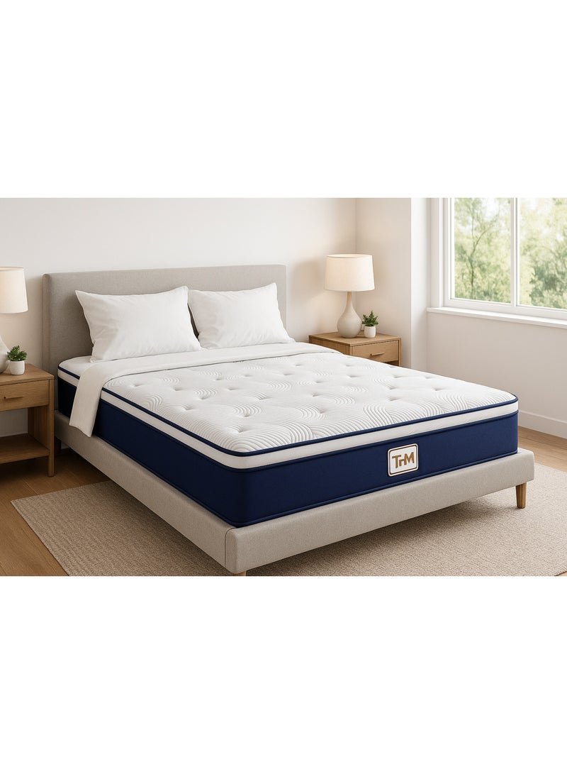 The Home Mart Home Mart 25 CM California Queen Hybrid Mattress 160x200 cm | Medium Firm Memory Foam & Pocket Spring Mattress | Pressure Relief | Motion Isolation | Breathable Comfort | Durability - Image 2